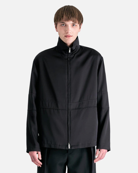 Heavy Viscose Silk Twill Blouson in Black