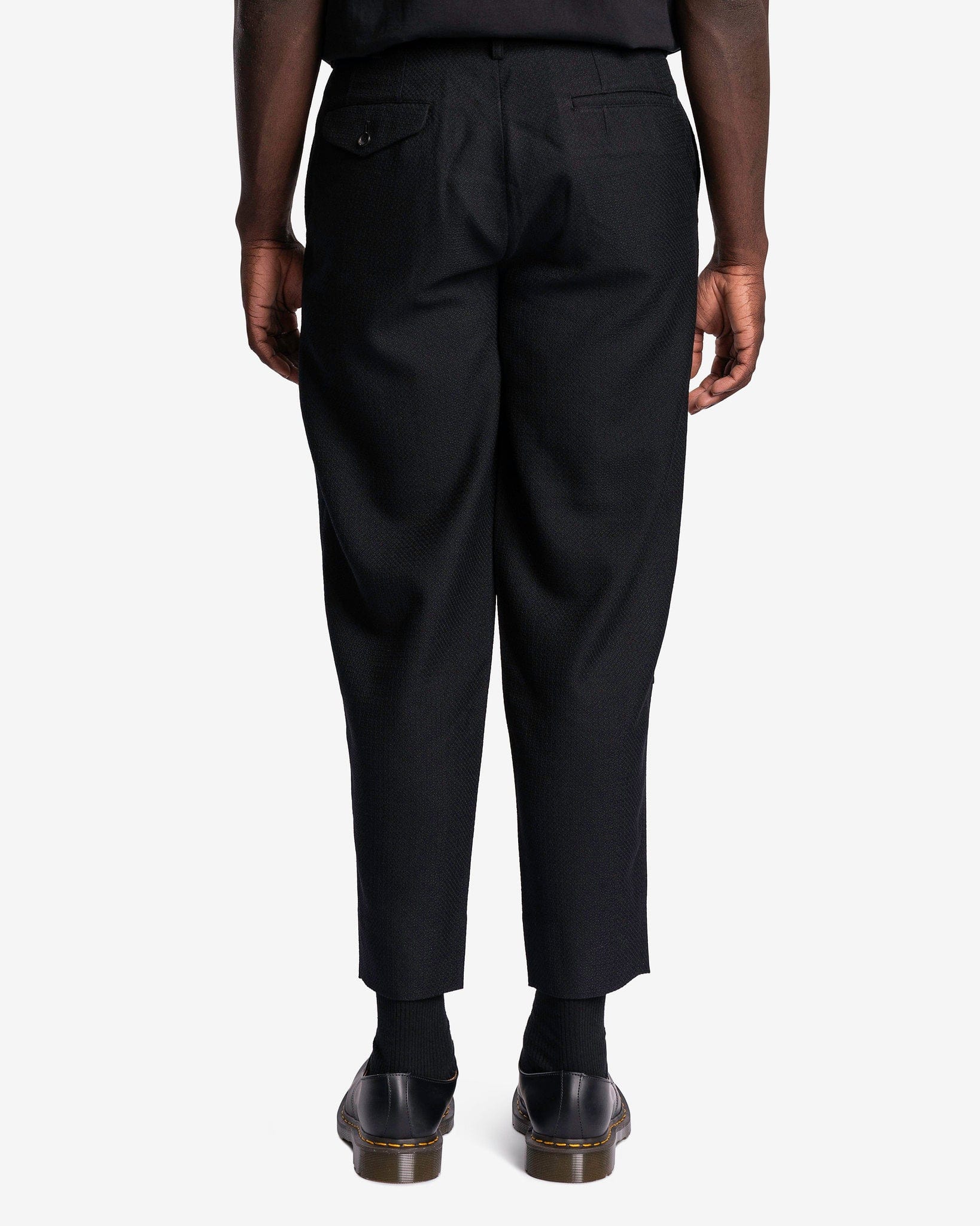 High Waisted Tapered Trousers in Black