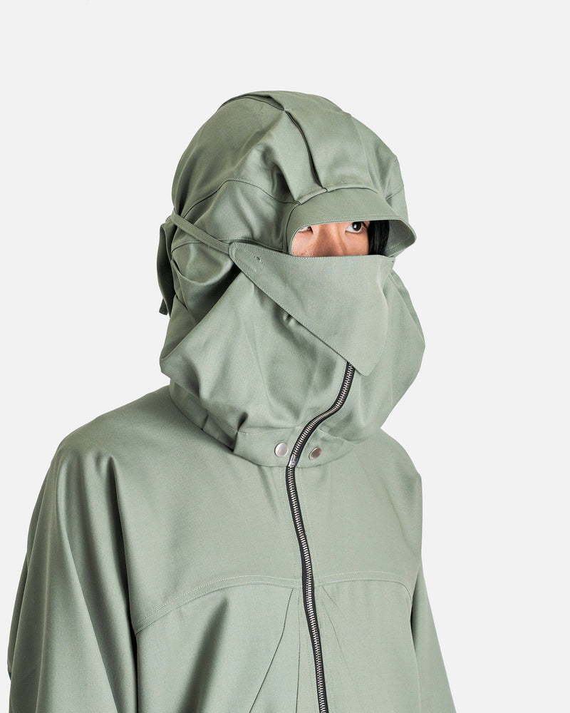 FFFPOSTALSERVICE Men's Jackets Hooded Parachute Cropped Jacket in Tokyo Green