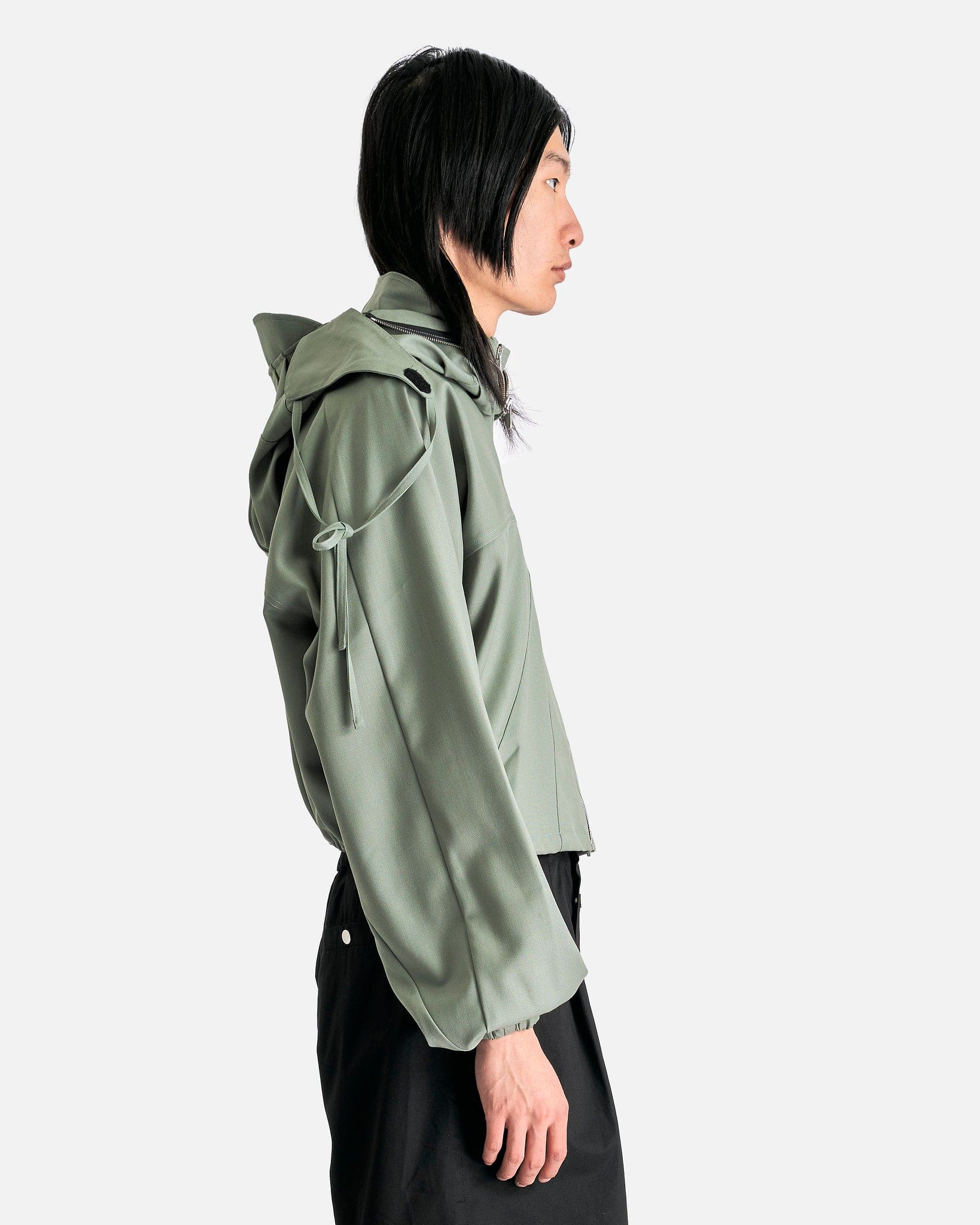 FFFPOSTALSERVICE Men's Jackets Hooded Parachute Cropped Jacket in Tokyo Green