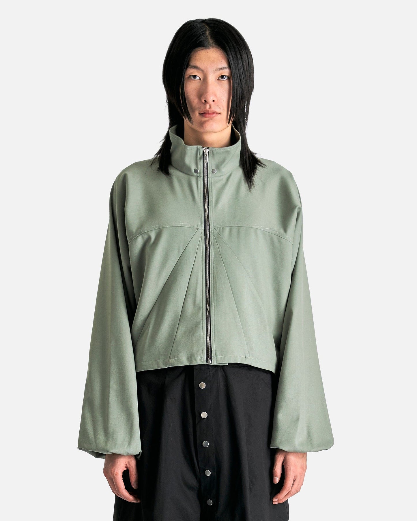 FFFPOSTALSERVICE Men's Jackets Hooded Parachute Cropped Jacket in Tokyo Green