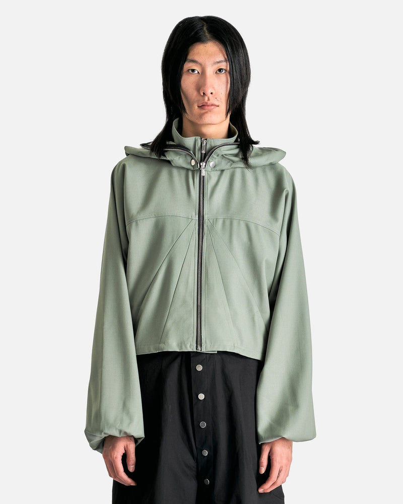 FFFPOSTALSERVICE Men's Jackets Hooded Parachute Cropped Jacket in Tokyo Green