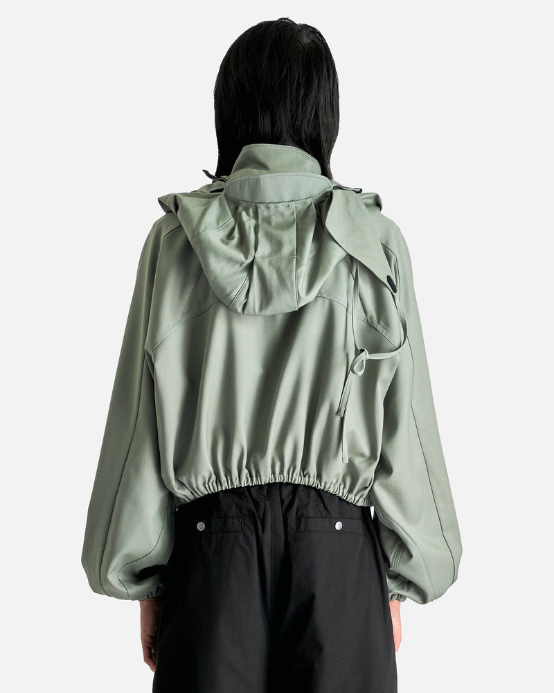 FFFPOSTALSERVICE Men's Jackets Hooded Parachute Cropped Jacket in Tokyo Green