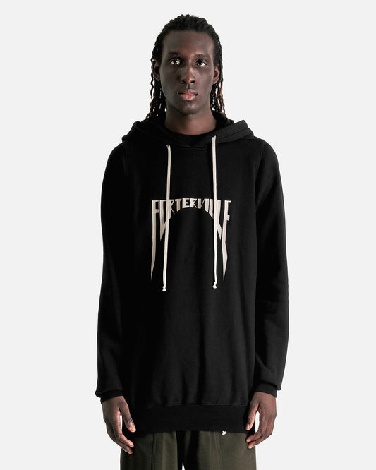 Rick Owens Men's Sweatshirts Hoodie in Black/Pearl