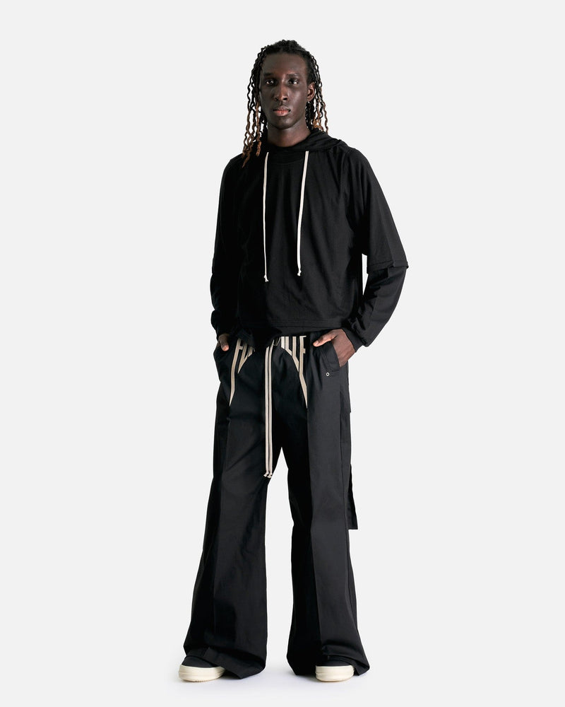 Rick Owens DRKSHDW Men Sweaters Hustler Hoodie in Black