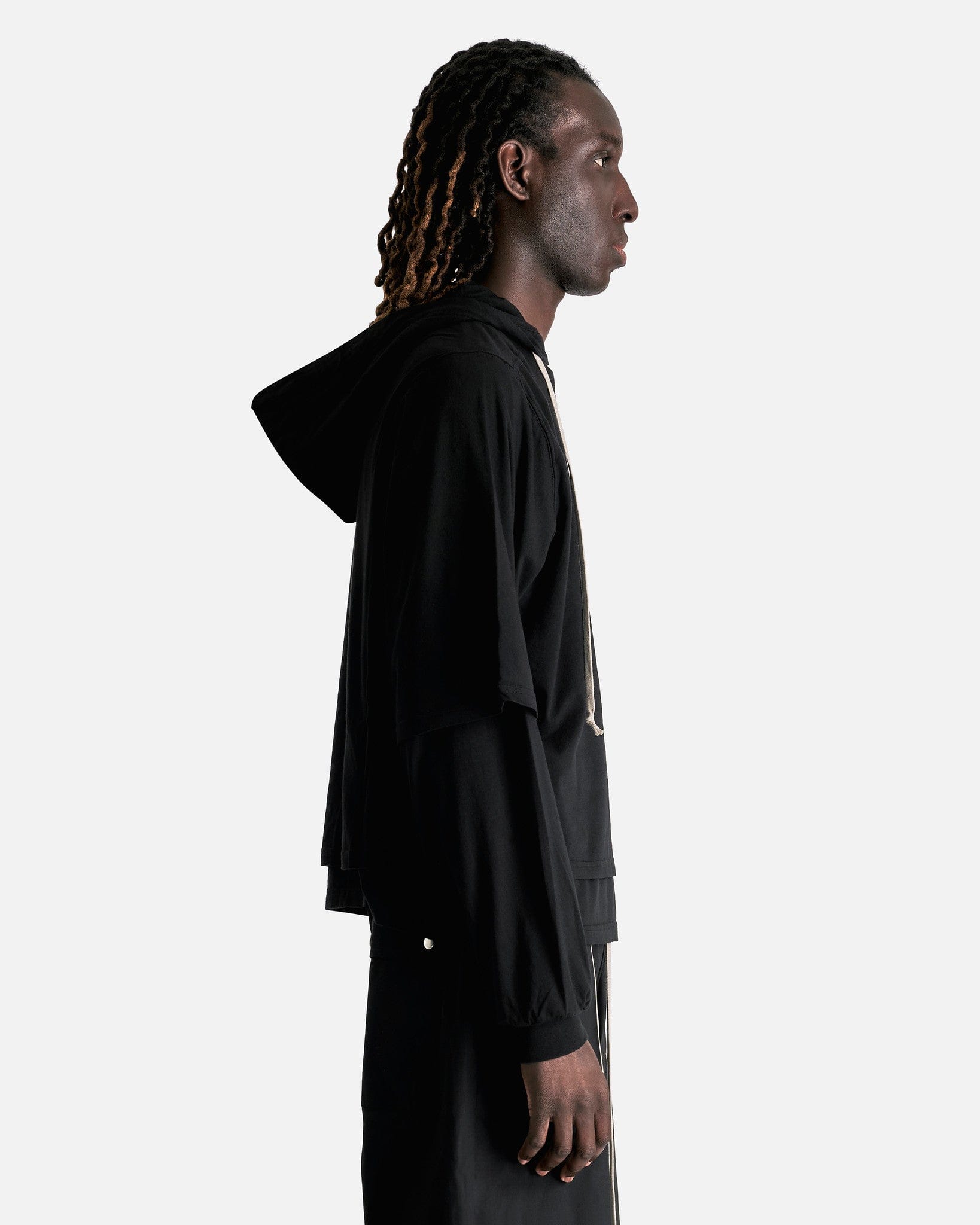 Rick Owens DRKSHDW Men Sweaters Hustler Hoodie in Black