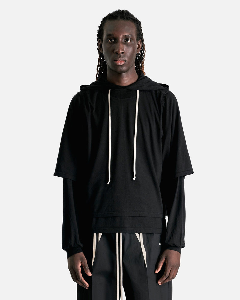 Rick Owens DRKSHDW Men Sweaters Hustler Hoodie in Black