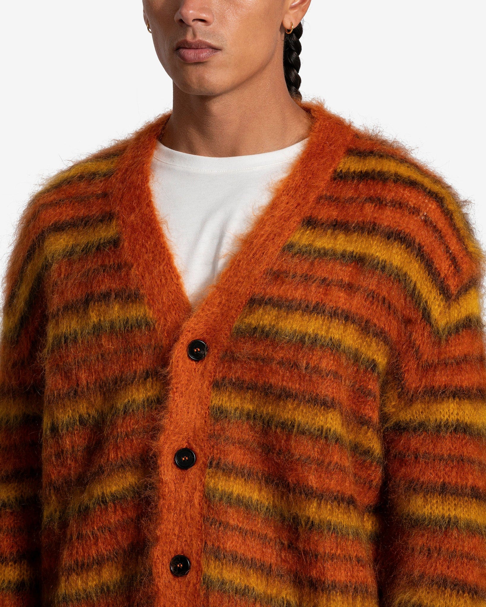 Marni Orange Distressed Cardigan