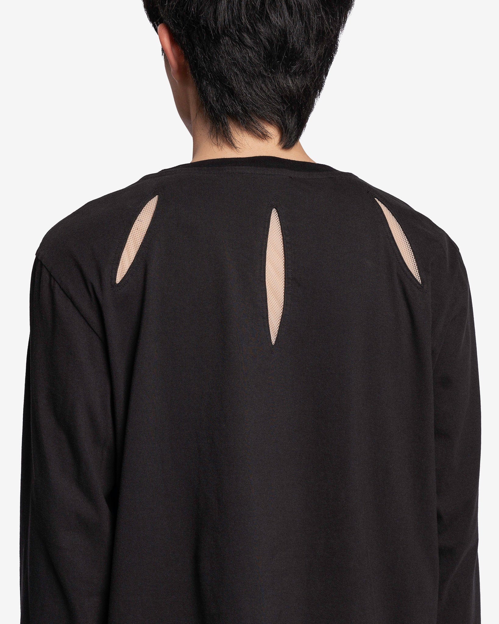 Mens Mesh Patchwork Cutout Long Sleeve T-Shirt SKUI92743 – INCERUNMEN