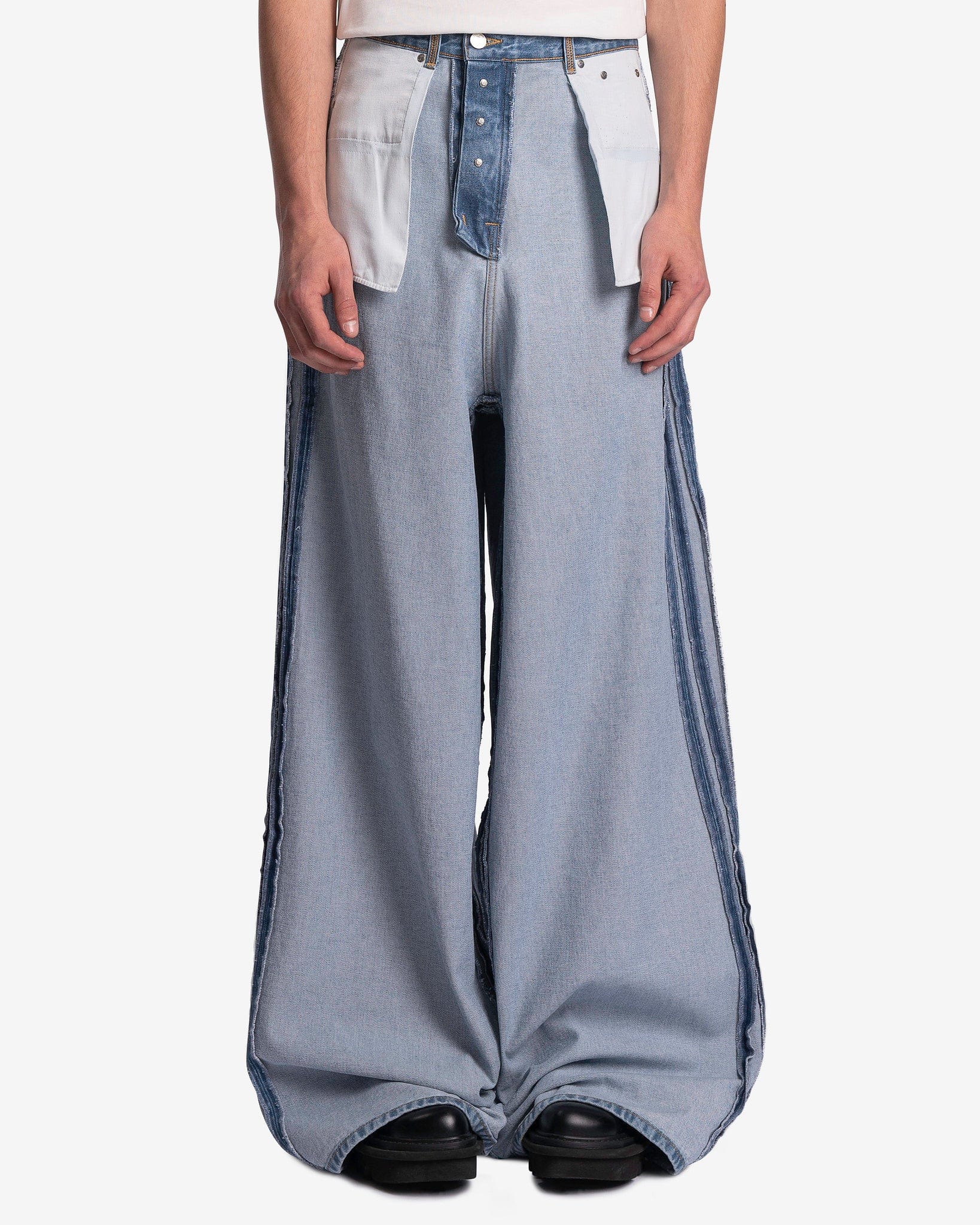 VETEMENTS Men's Jeans Inside-Out Baggy Jeans in Light Blue