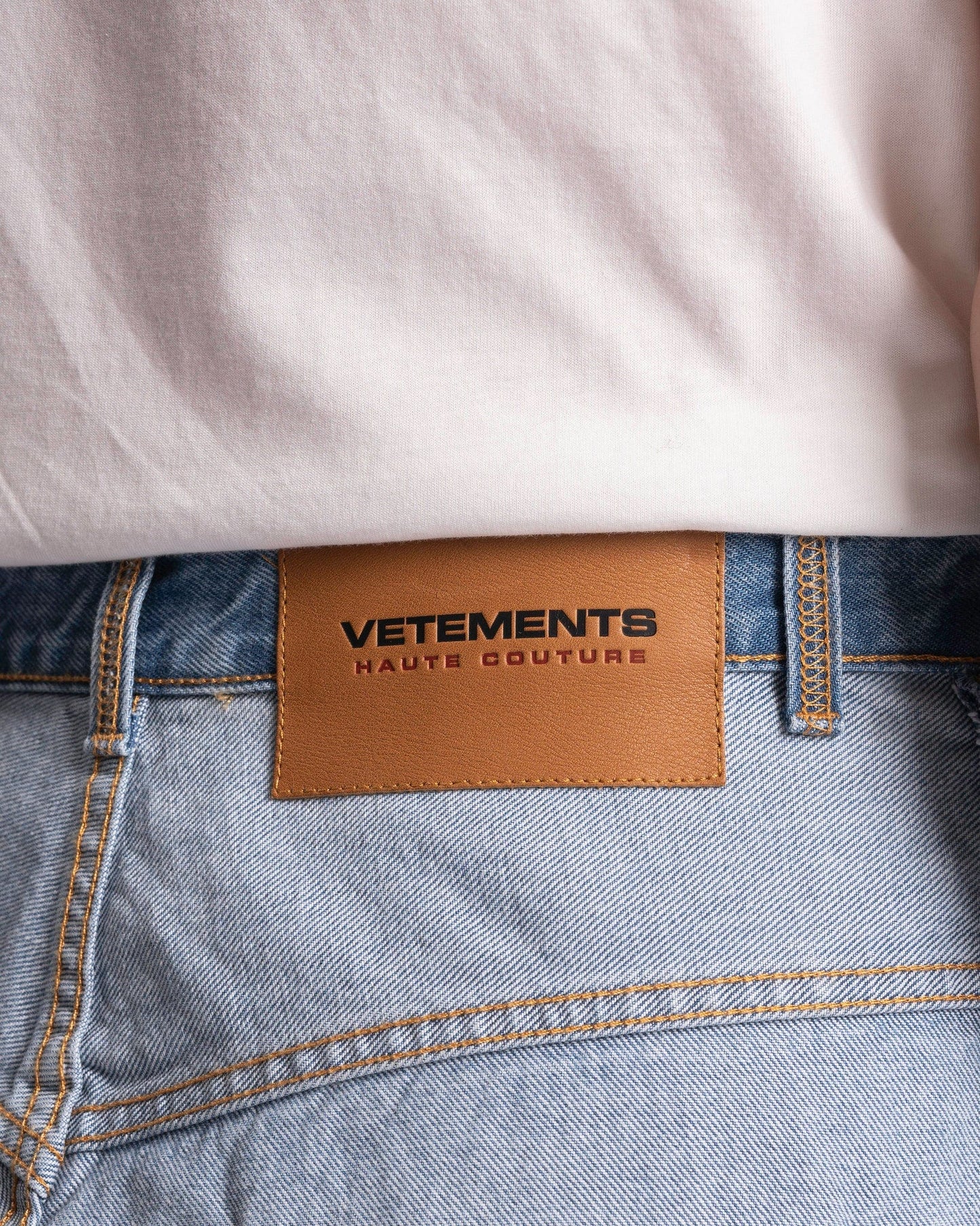 VETEMENTS Men's Jeans Inside-Out Baggy Jeans in Light Blue