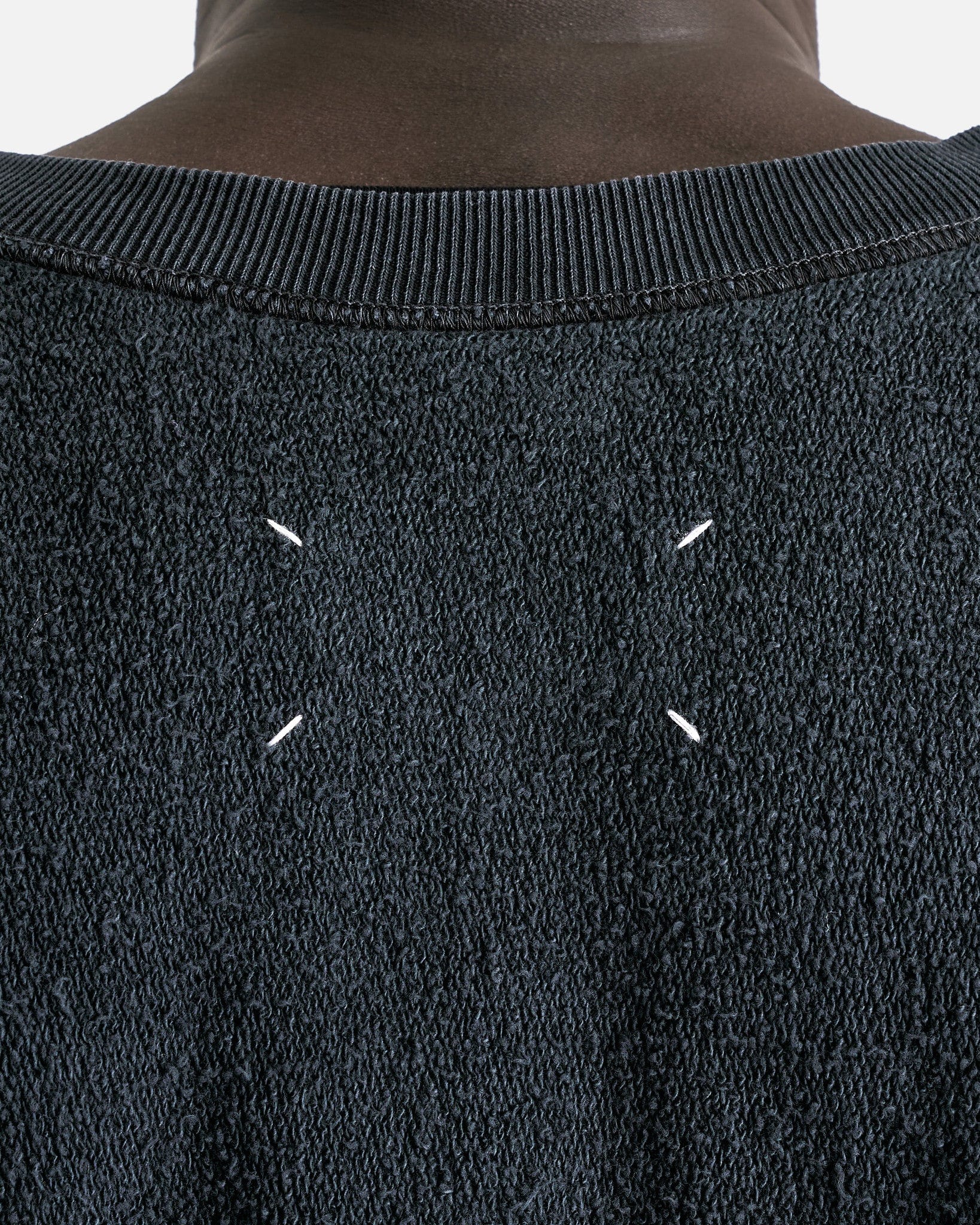 Inside-Out Spliced Cotton Fleece Sweatshirt in Charcoal