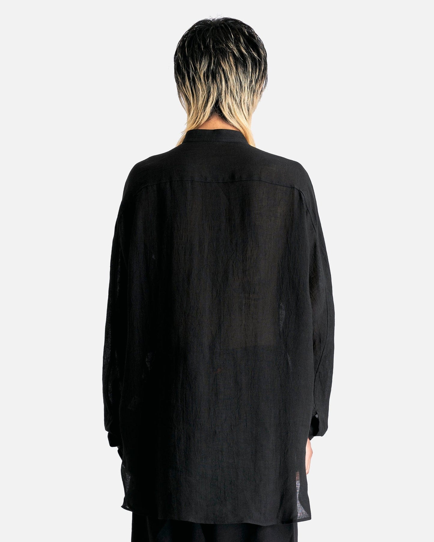 Yohji Yamamoto Pour Homme Men's Shirts J-Uneven Stand B in Black