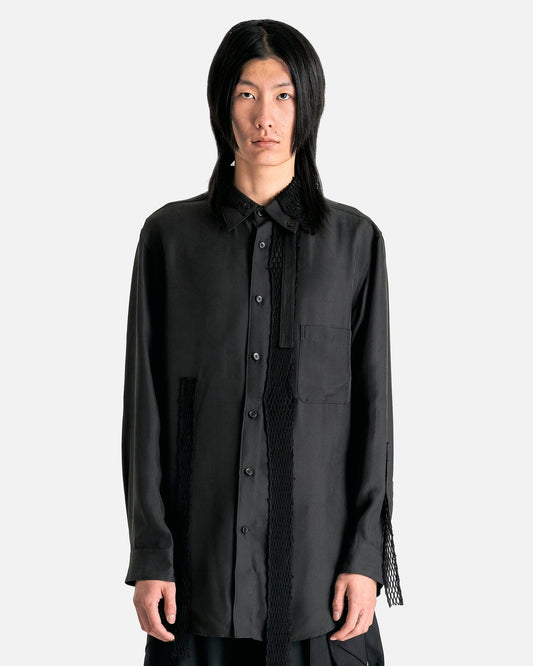 Yohji Yamamoto Pour Homme Men's Shirts J-White MEXH TP Grey B in Black