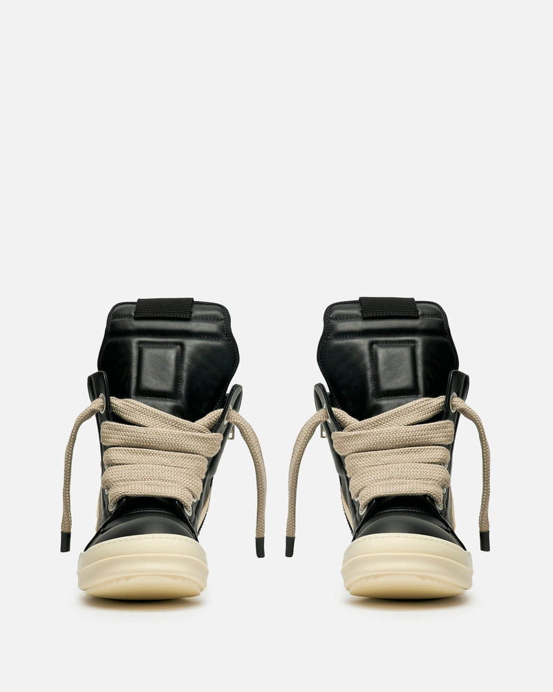 Rick Owens Men's Sneakers Jumbo Lace Geobasket in Black/Pearl/Milk