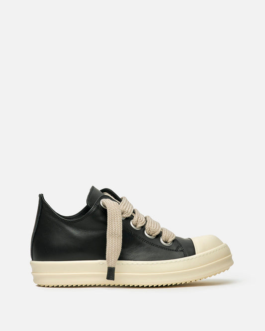 Rick Owens Men's Sneakers Jumbo Lace Low Sneaks in Black/Pearl