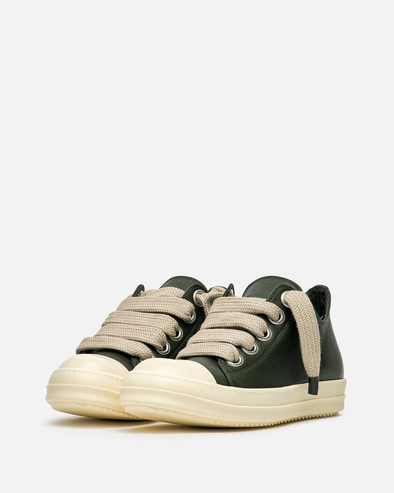 Rick Owens Men's Sneakers Jumbo Lace Low Sneaks in Forest/Pearl