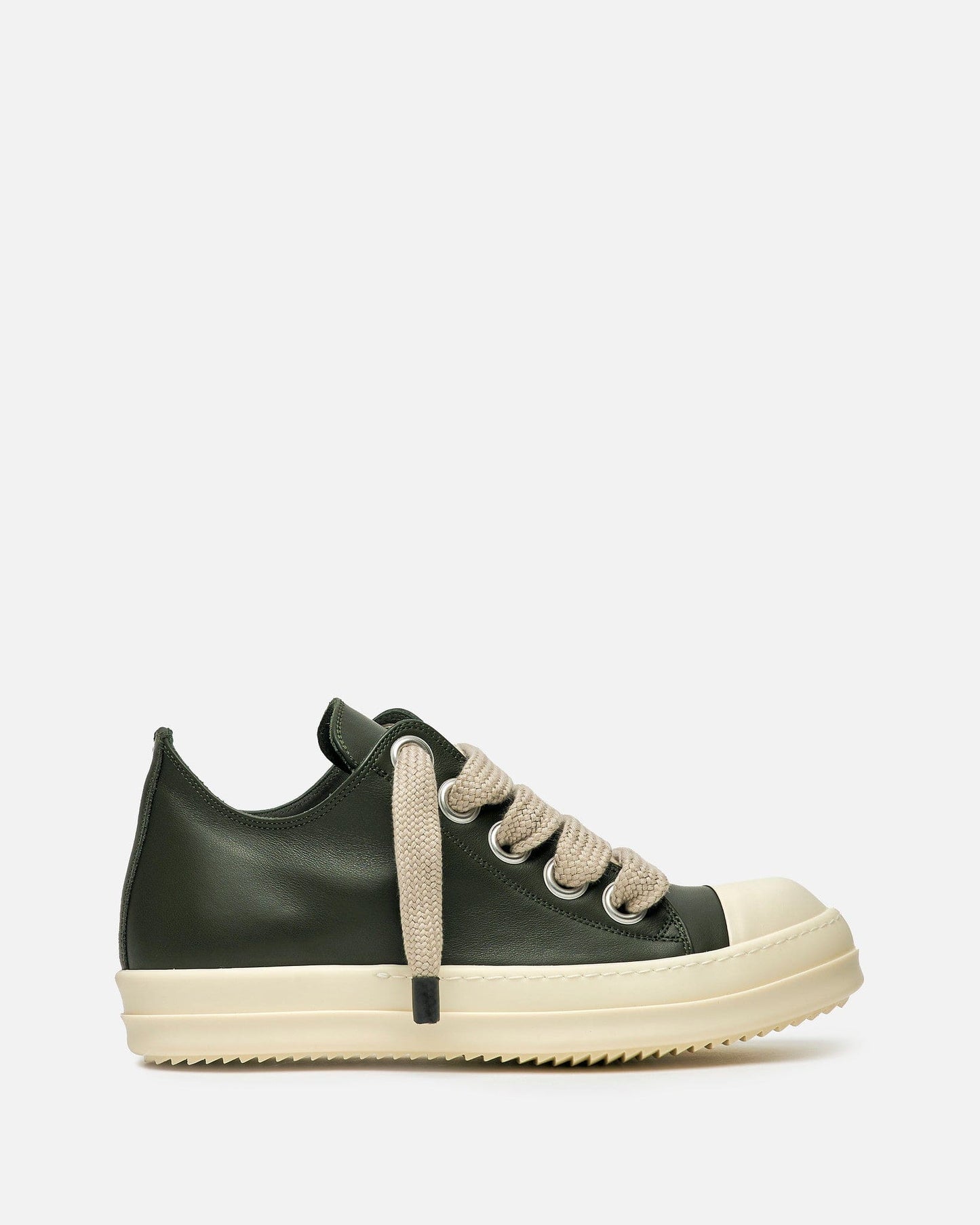 Rick Owens Men's Sneakers Jumbo Lace Low Sneaks in Forest/Pearl