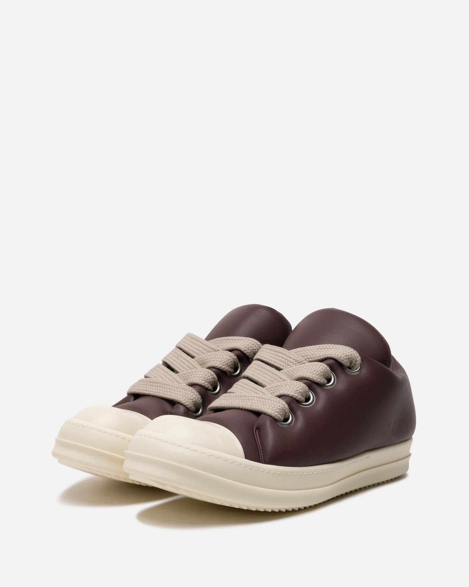 Rick Owens Men's Sneakers Jumbo Lace Padded Low Ramones in Amethyst/Milk