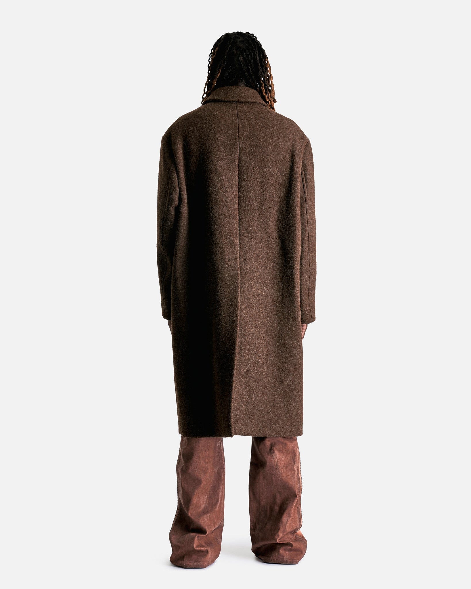 Rick Owens Men's Coat Jumbo Mac Coat in Tobacco