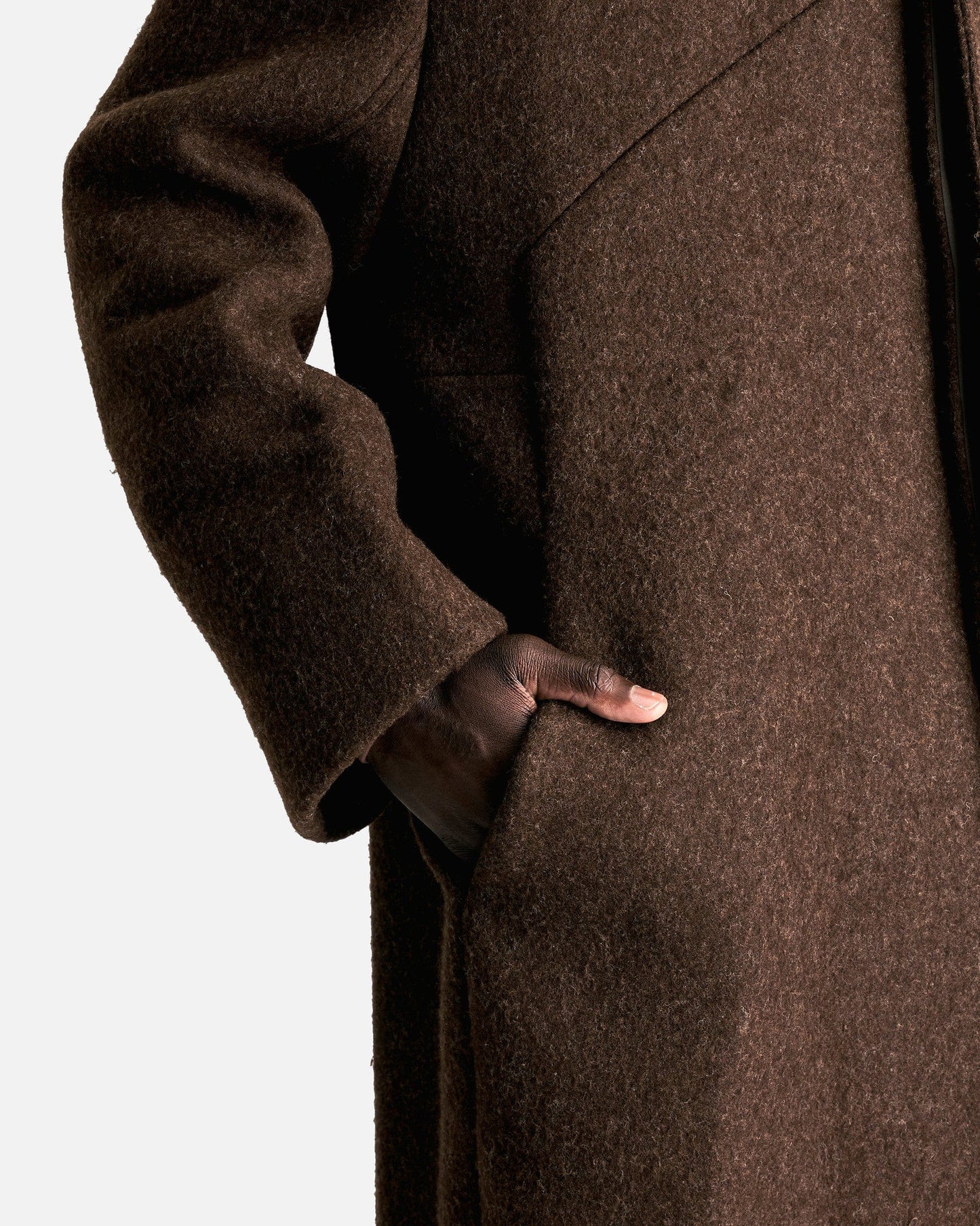 Rick Owens Men's Coat Jumbo Mac Coat in Tobacco