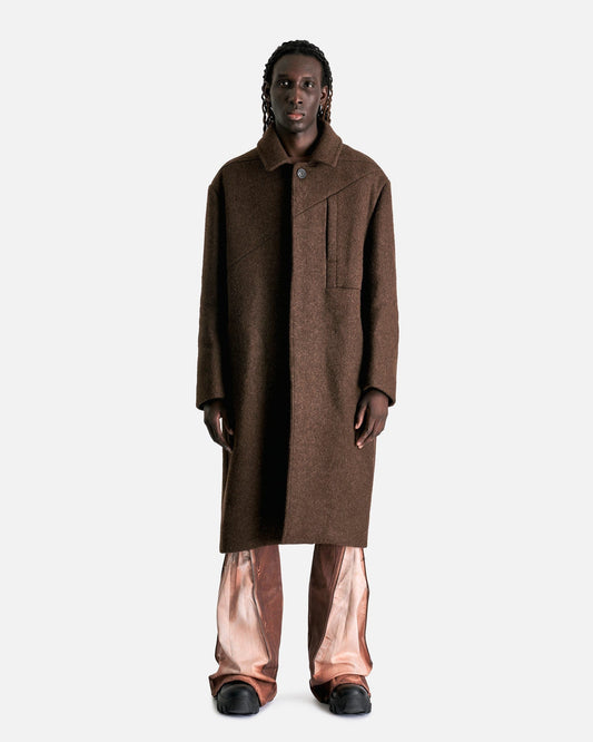 Rick Owens Men's Coat Jumbo Mac Coat in Tobacco