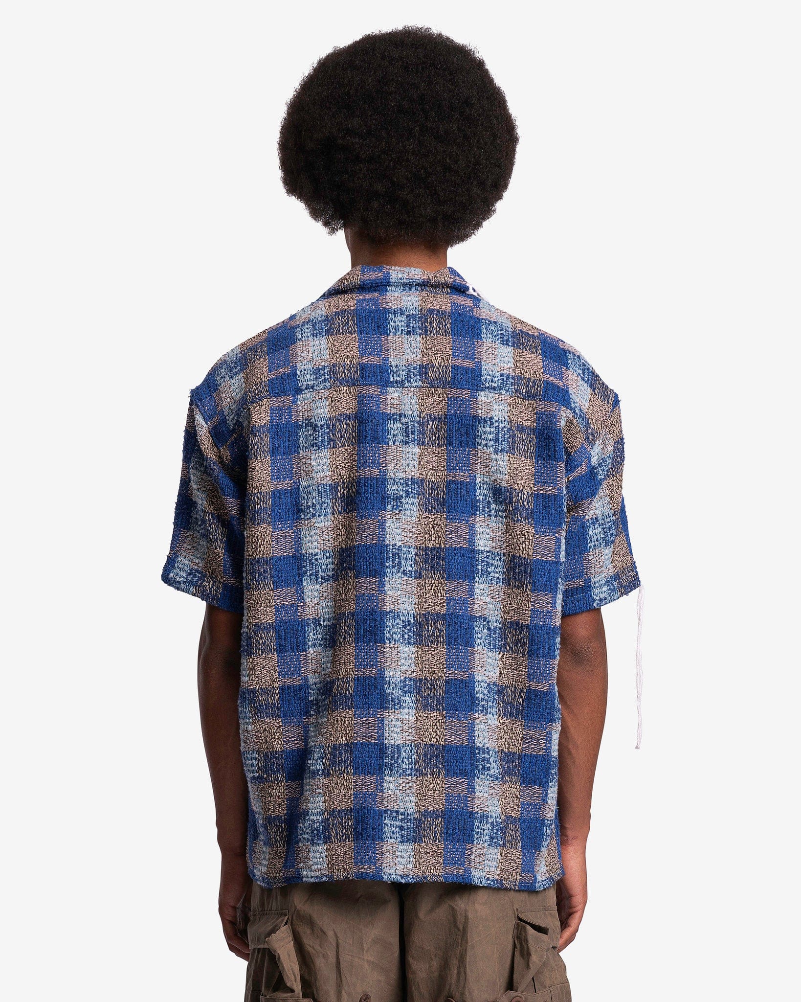 Kenley Check Open Collar Shirt in Blue