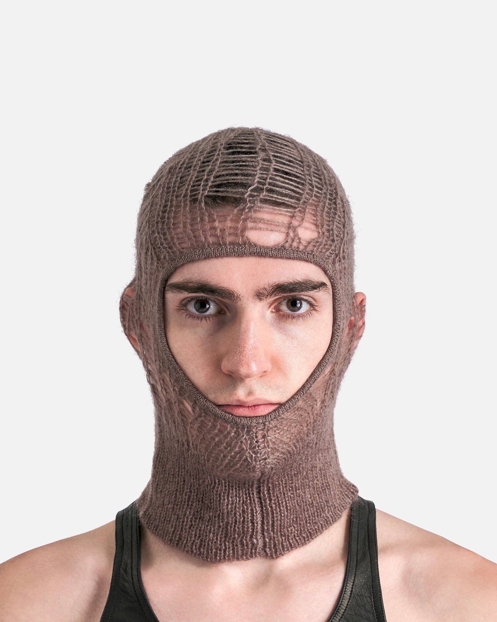 Rick Owens Men's Hats OS Knit Balaclava in Dust