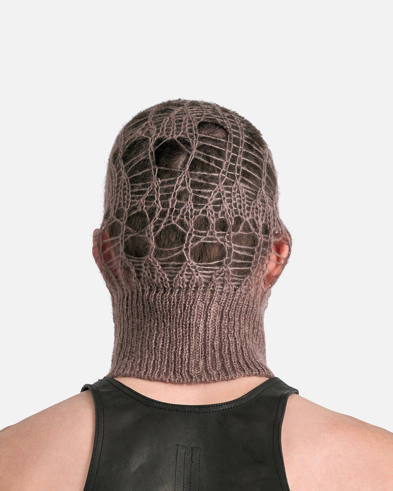 Rick Owens Men's Hats OS Knit Balaclava in Dust