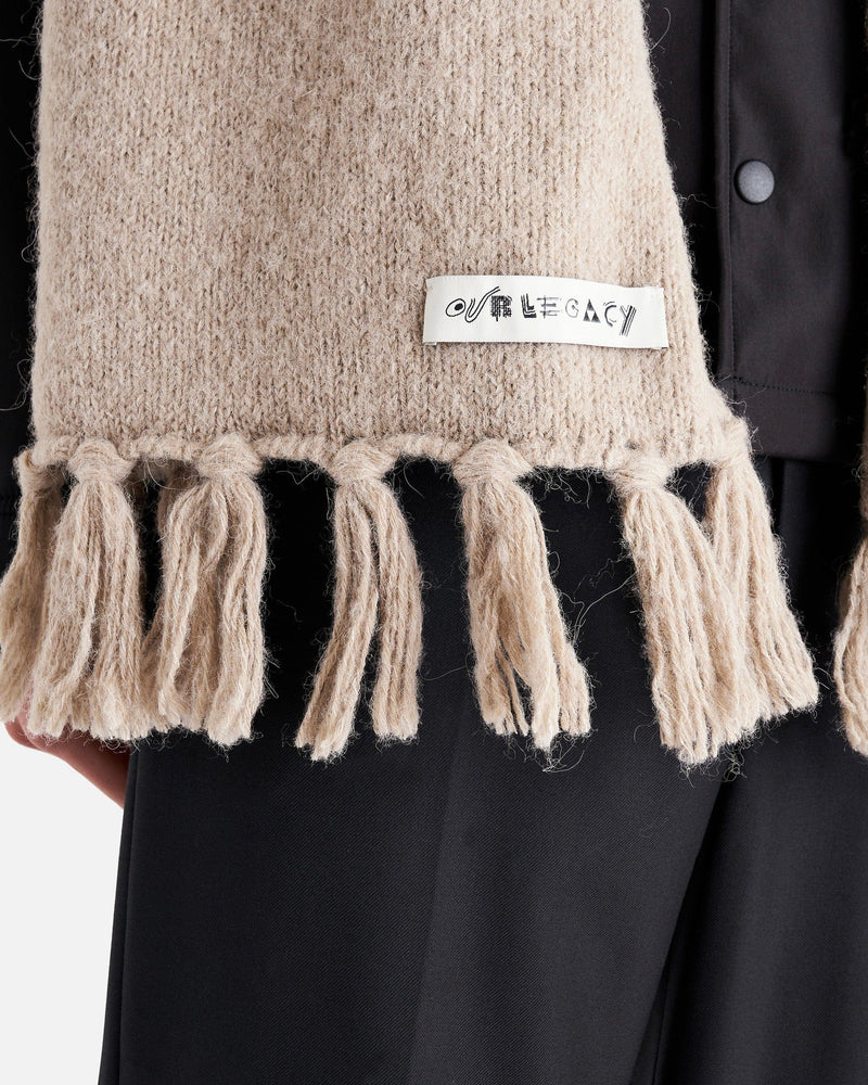 Knitted Scarf in Desert Snow Silk Wool – SVRN