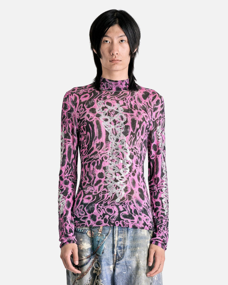 Acne Studios Men Sweaters Kroggy Frog Print Sweater in Orchid Purple