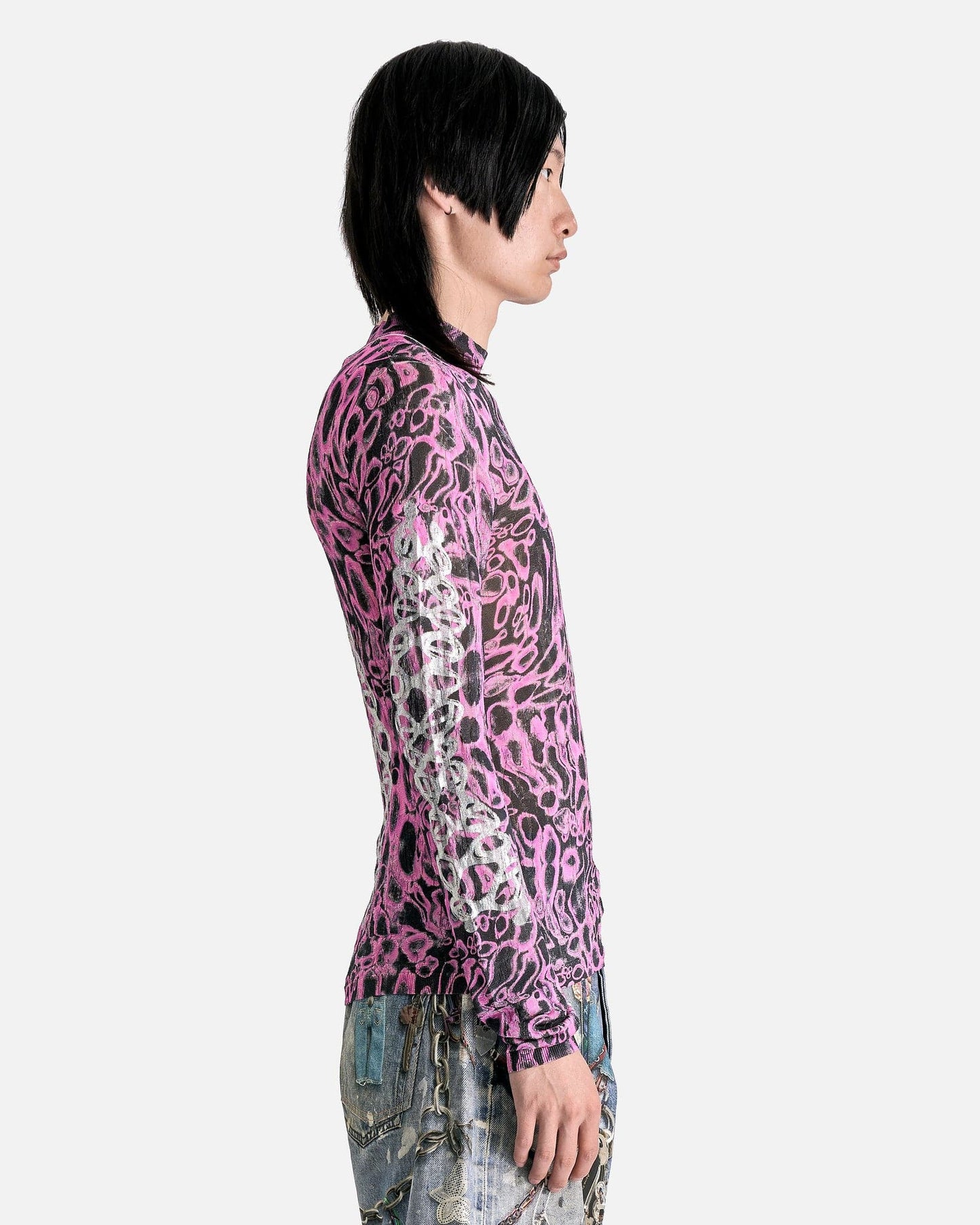 Acne Studios Men Sweaters Kroggy Frog Print Sweater in Orchid Purple