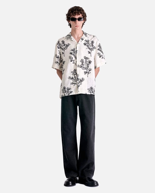 Jacquemus Men's Shirts La Chemise Jean in Print Black Flowers