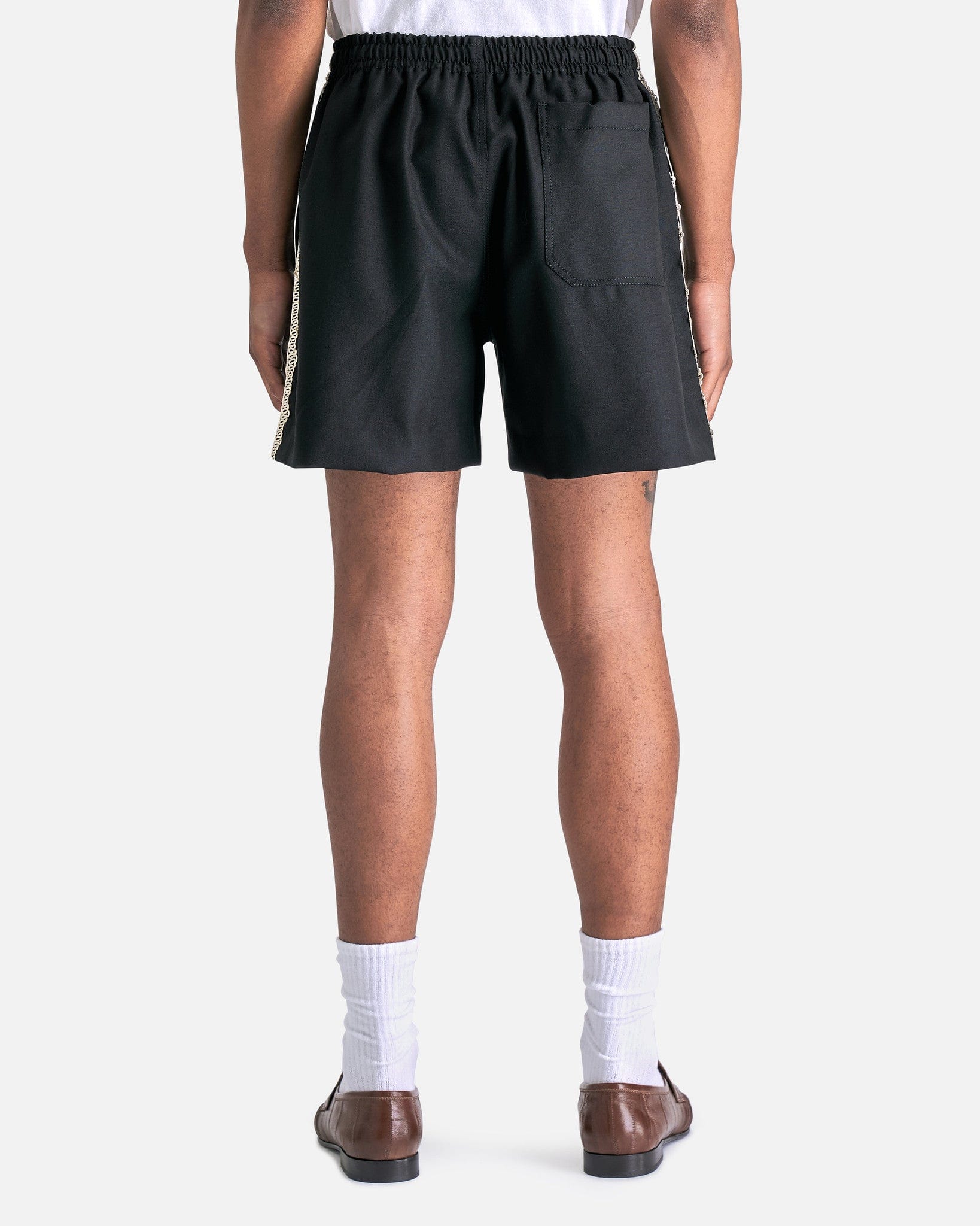 Bode Men's Shorts Lacework Shorts in Black/Black