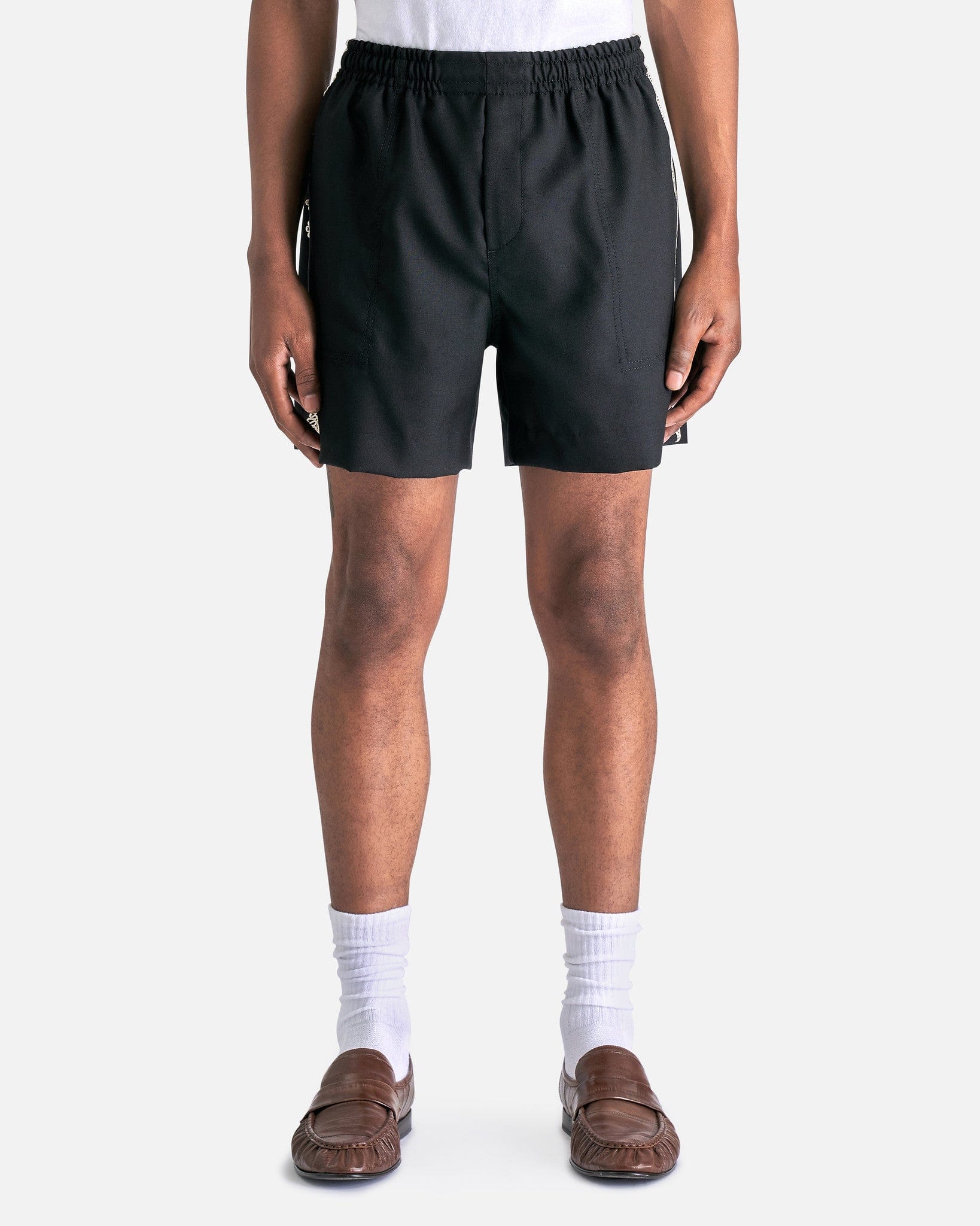 Bode Men's Shorts Lacework Shorts in Black/Black