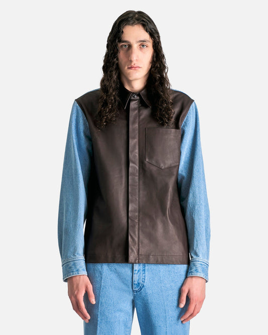 Dries Van Noten Men's Shirts Lan M.L. Shirt in Dark Brown