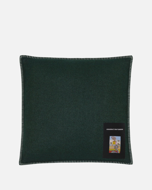 Kvadrat/Raf Simons Home Goods 60x60cm Large Lambswool Cushion in Dark Green