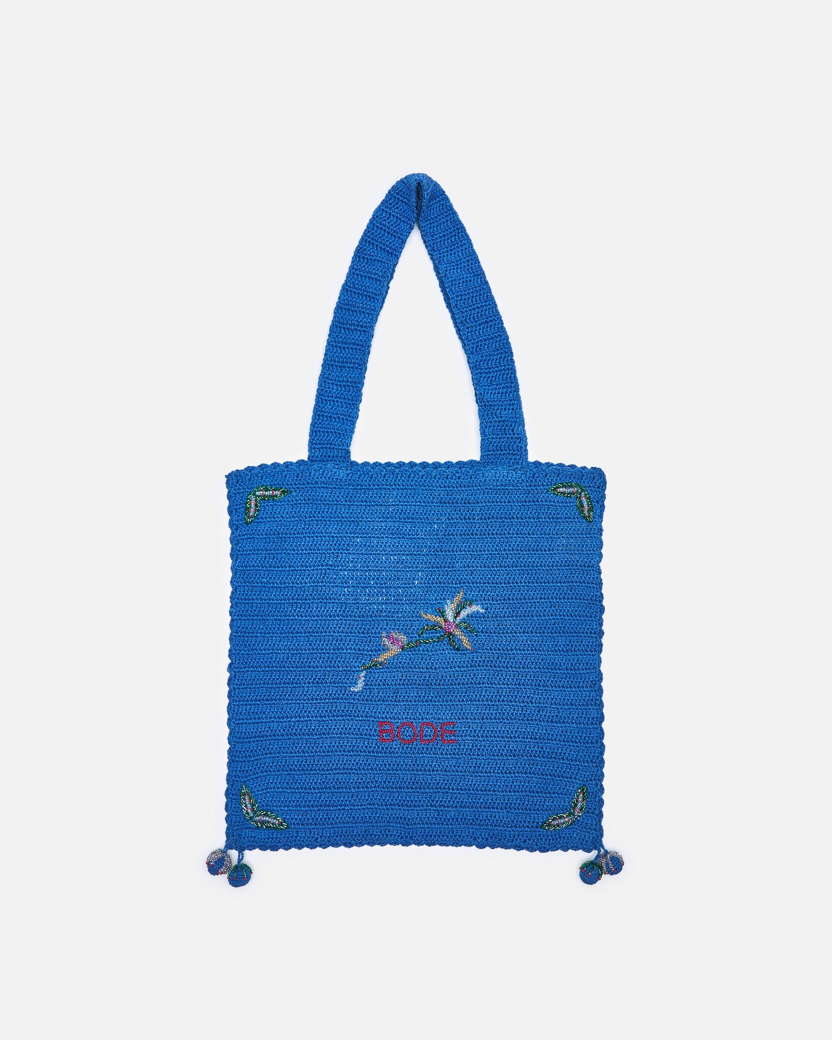 Bode Men's Bags OS Laurel Crochet Tote in Blue