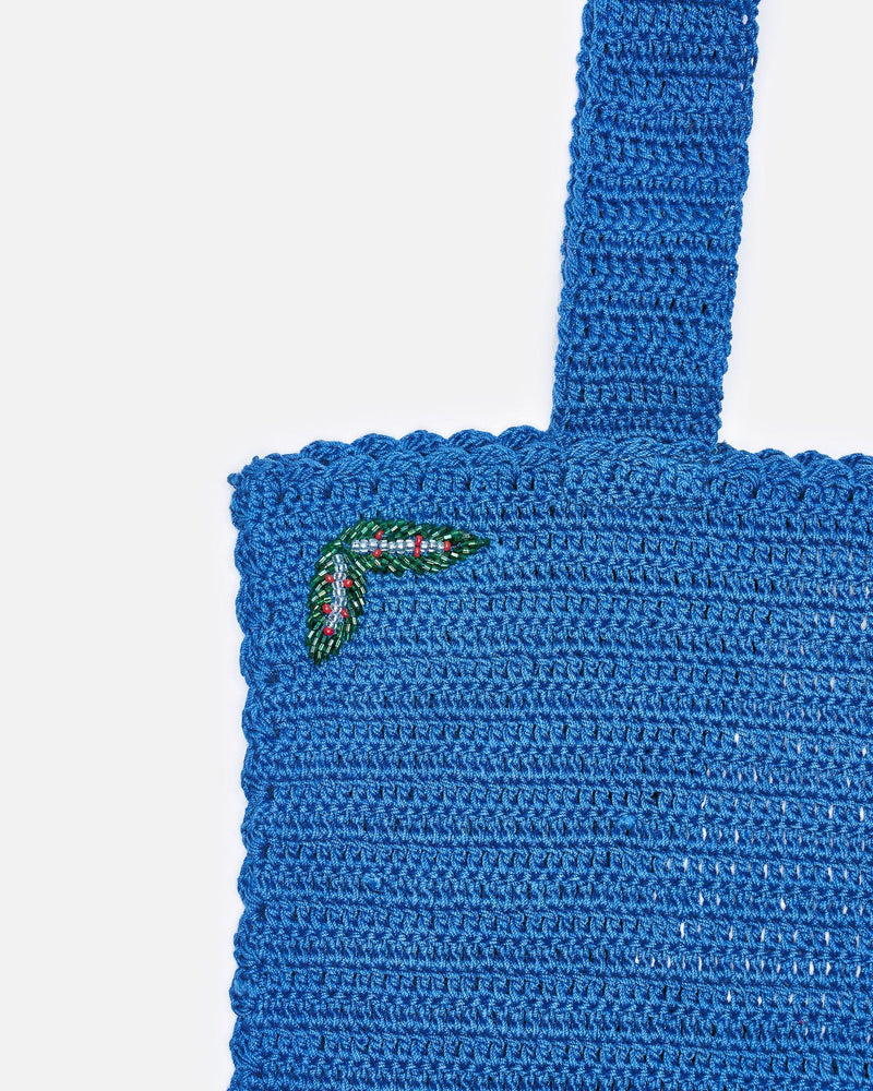 Bode Men's Bags OS Laurel Crochet Tote in Blue