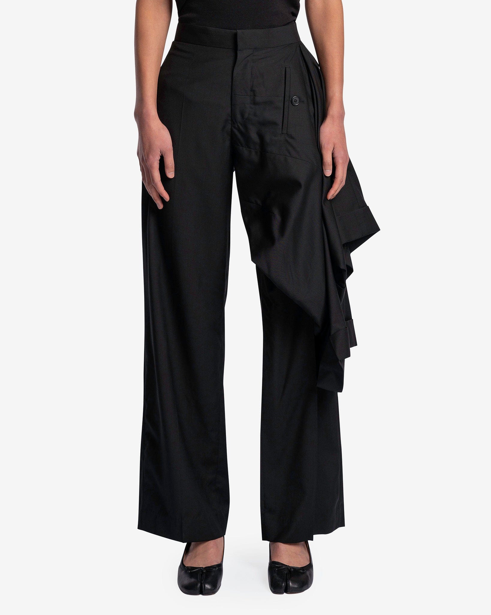 Layered Trousers in Black