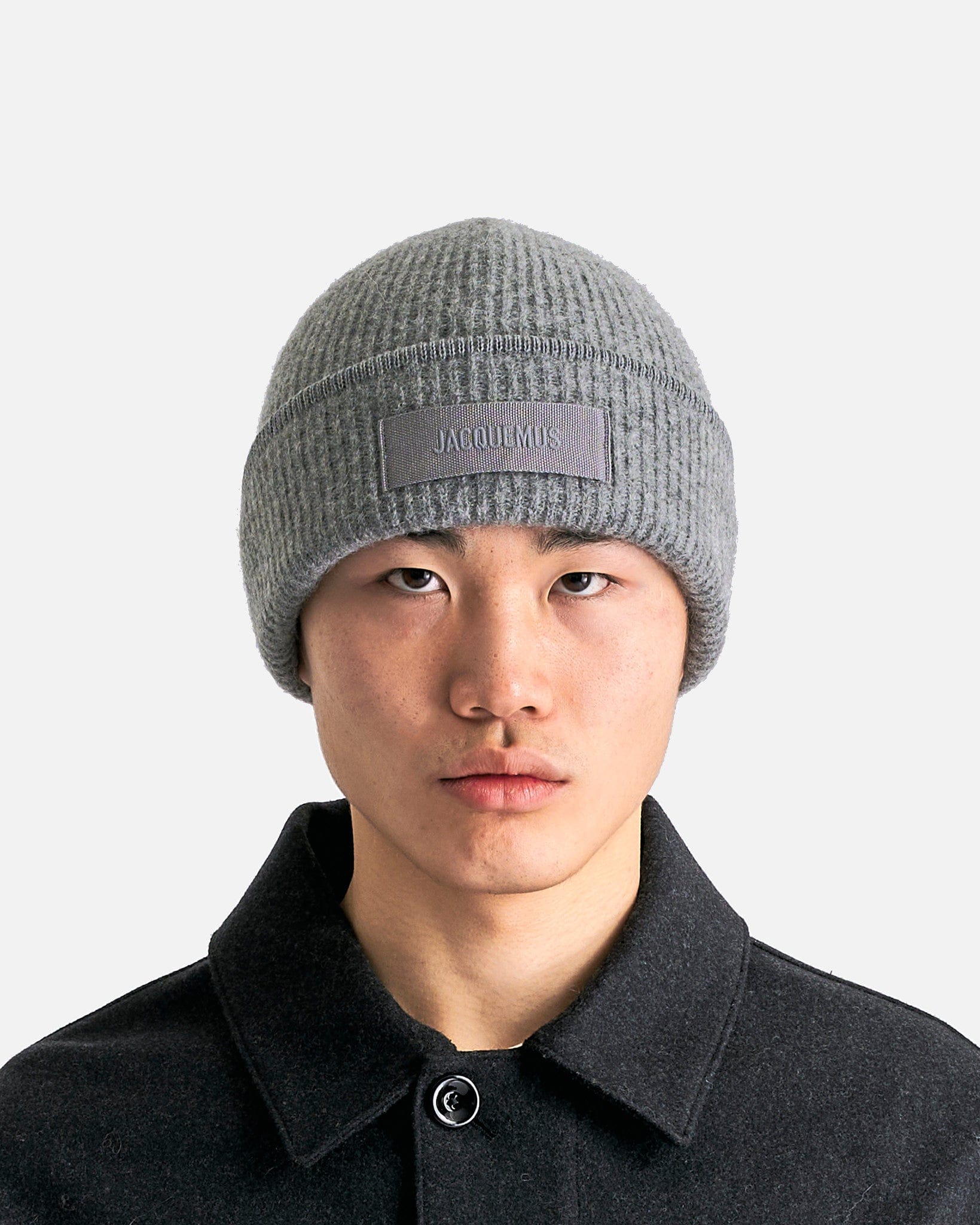 Jacquemus Men's Hats OS Le Bonnet Gros Grain in Dark Grey