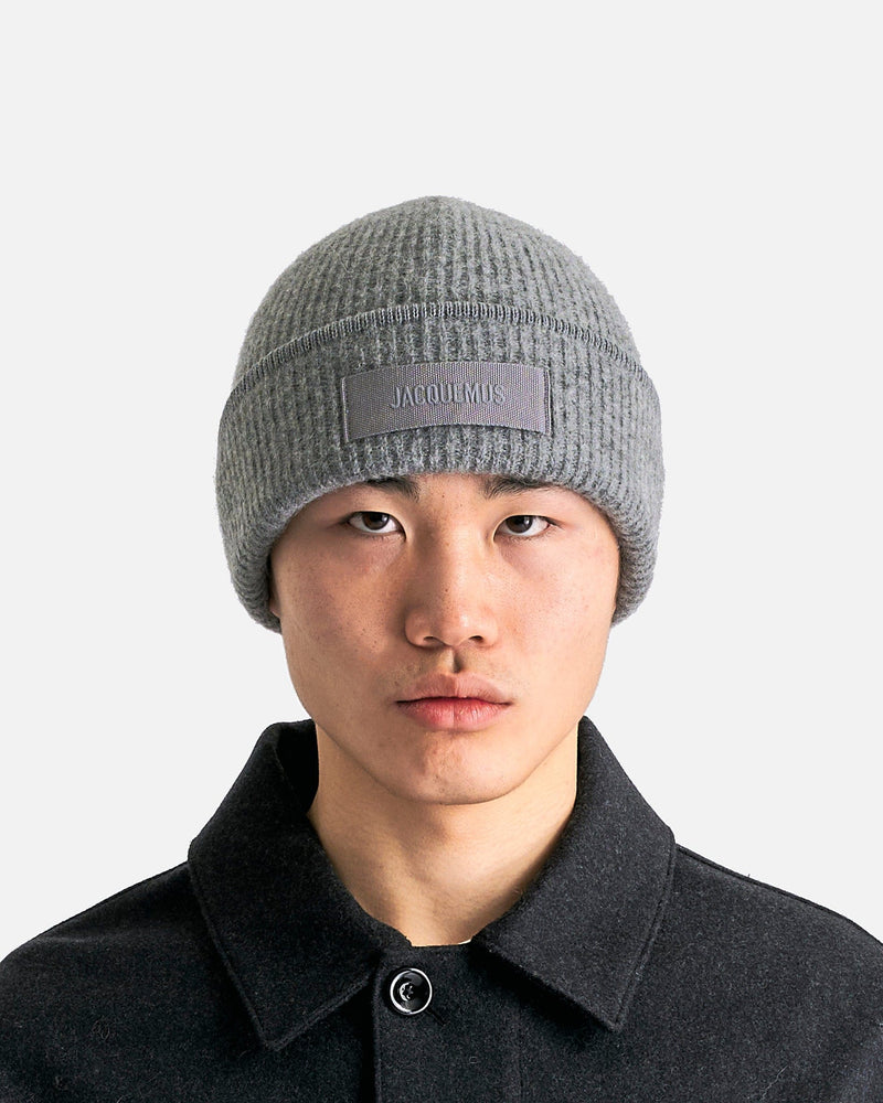 Jacquemus Men's Hats OS Le Bonnet Gros Grain in Dark Grey