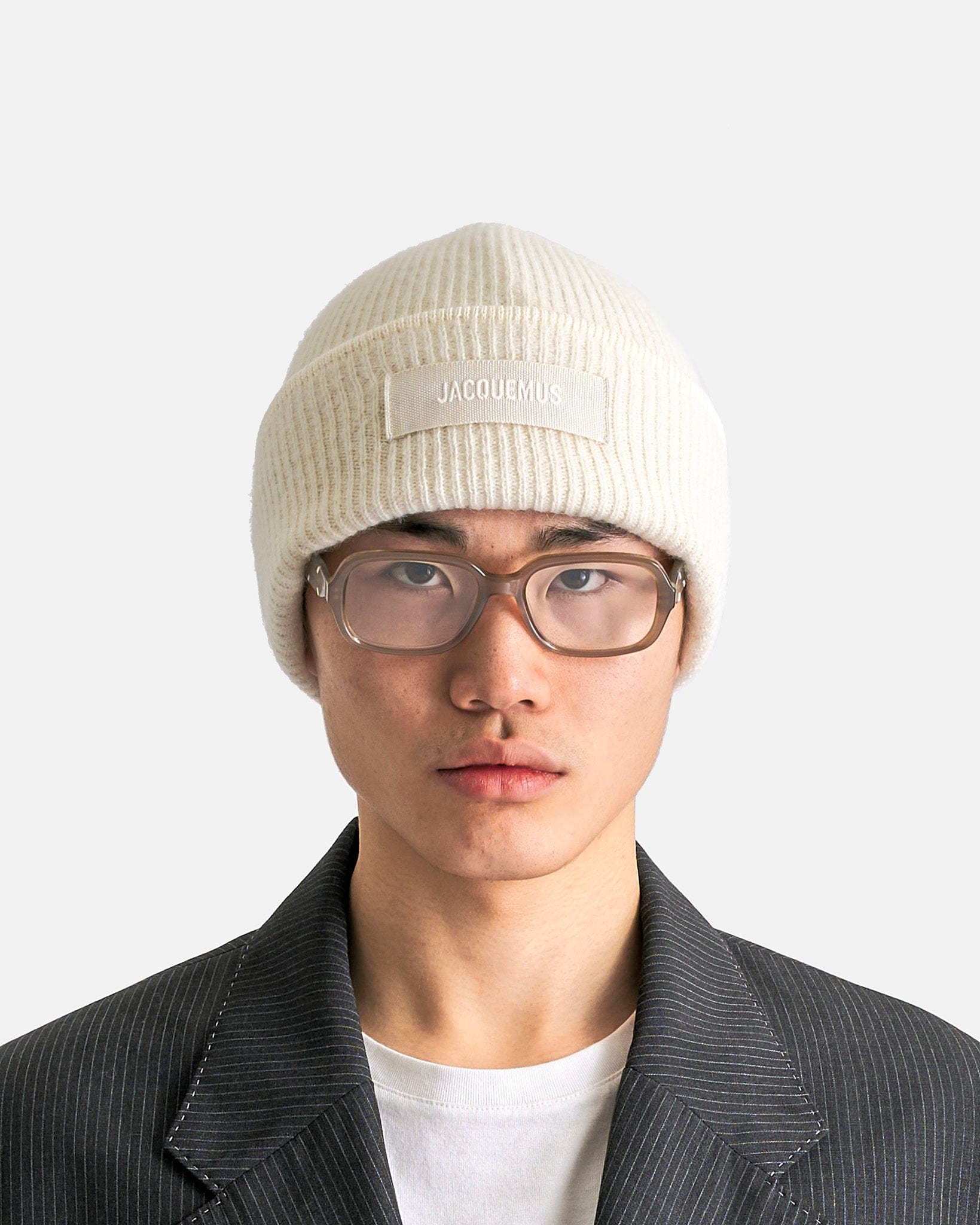 Jacquemus Men's Hats OS Le Bonnet Gros Grain in Off-White