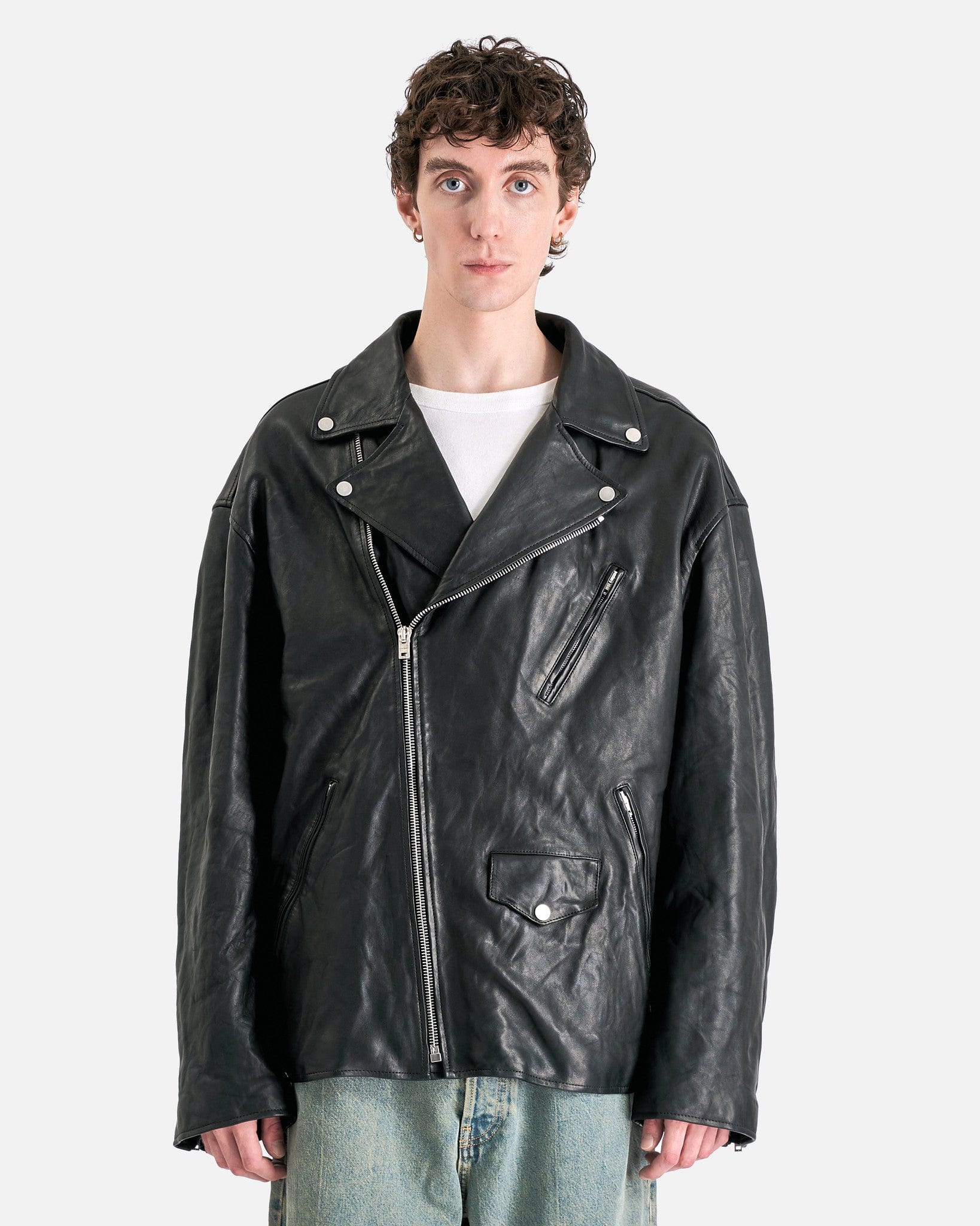 Acne Studios Men's Jackets Leather Biker Jacket in Black