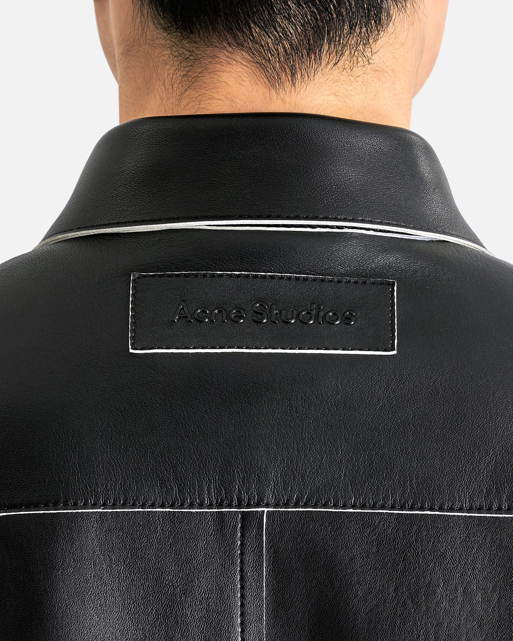 Acne Studios Men's Jackets Leather Panel Jacket in Black