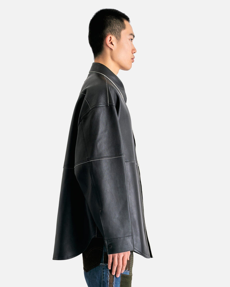 Acne Studios Men's Jackets Leather Panel Jacket in Black