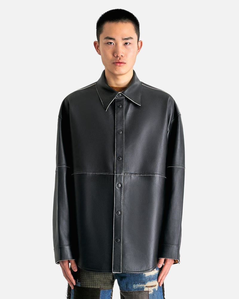 Acne Studios Men's Jackets Leather Panel Jacket in Black