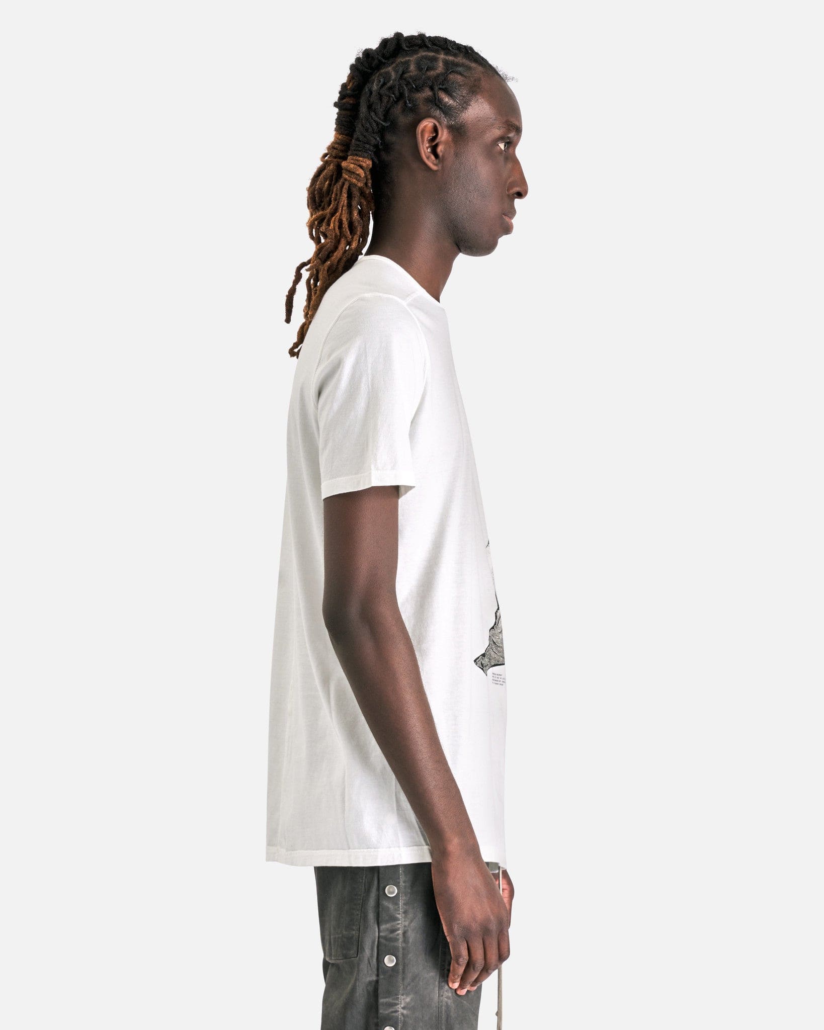 Rick Owens DRKSHDW Men's T-Shirts Level T in Milk/Black