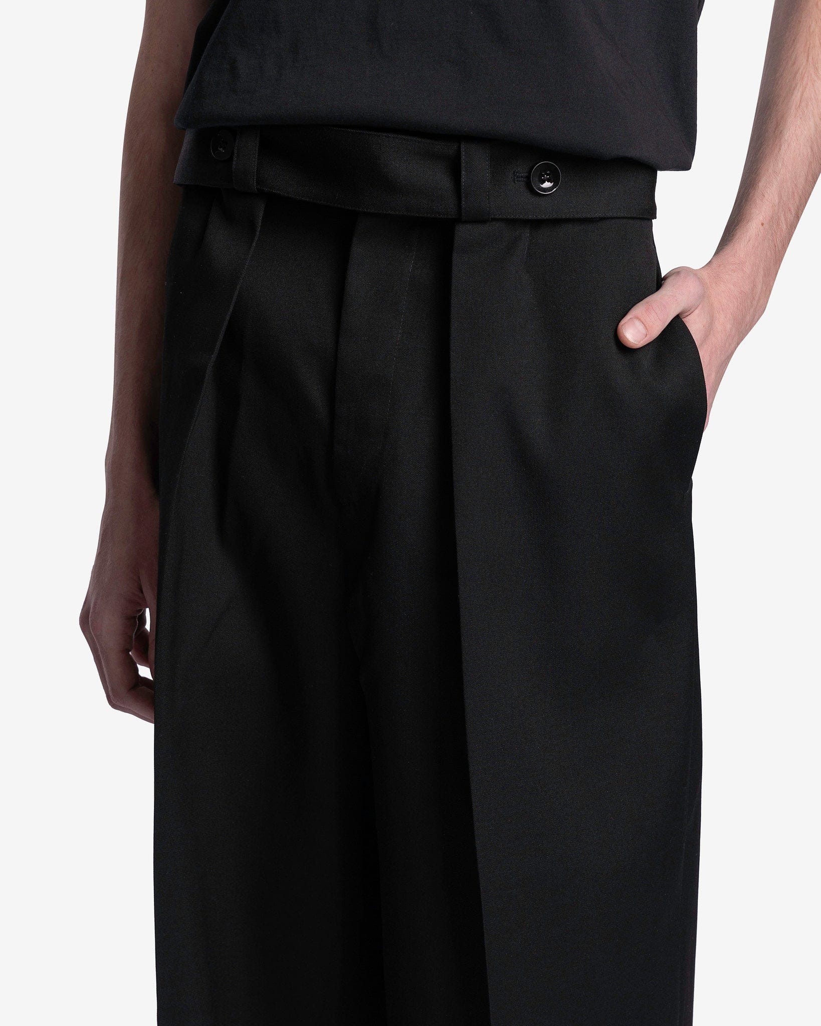Light Wool Gabardine Trousers in Black – SVRN