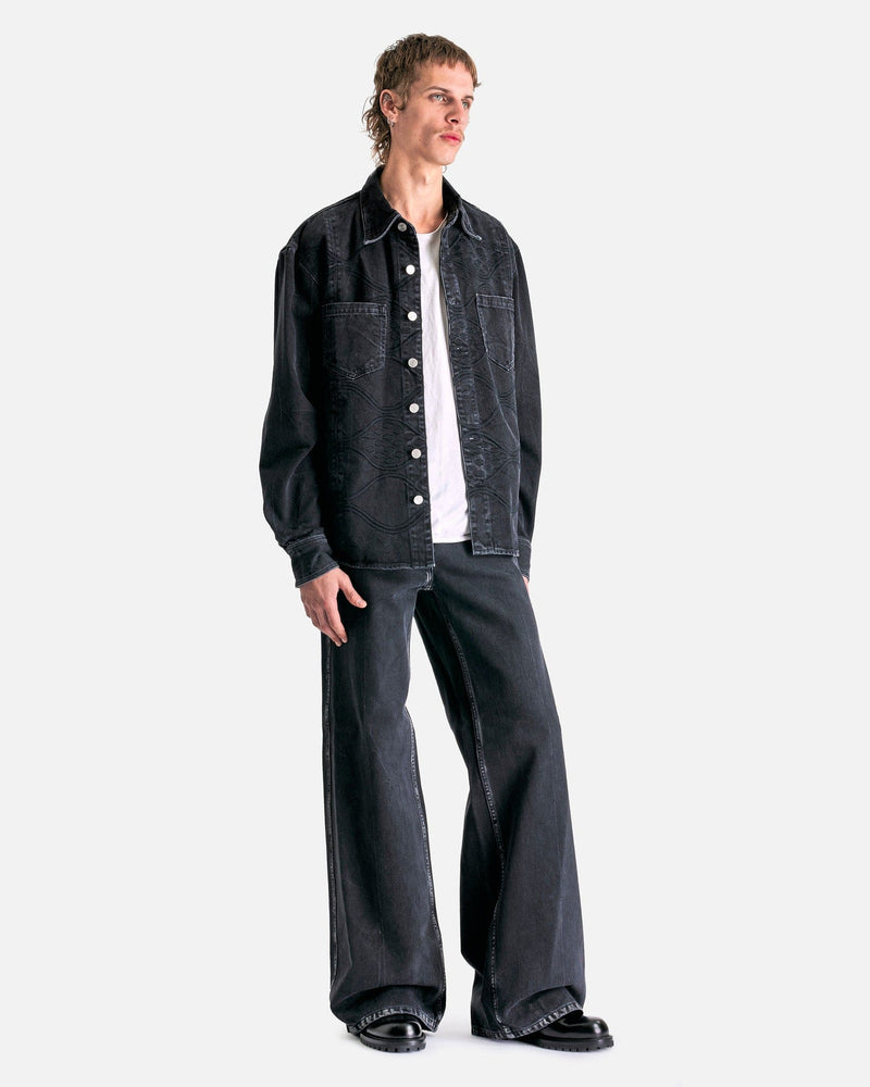 NAMACHEKO Men's Pants Ljusna Wide Jeans in Aged Black